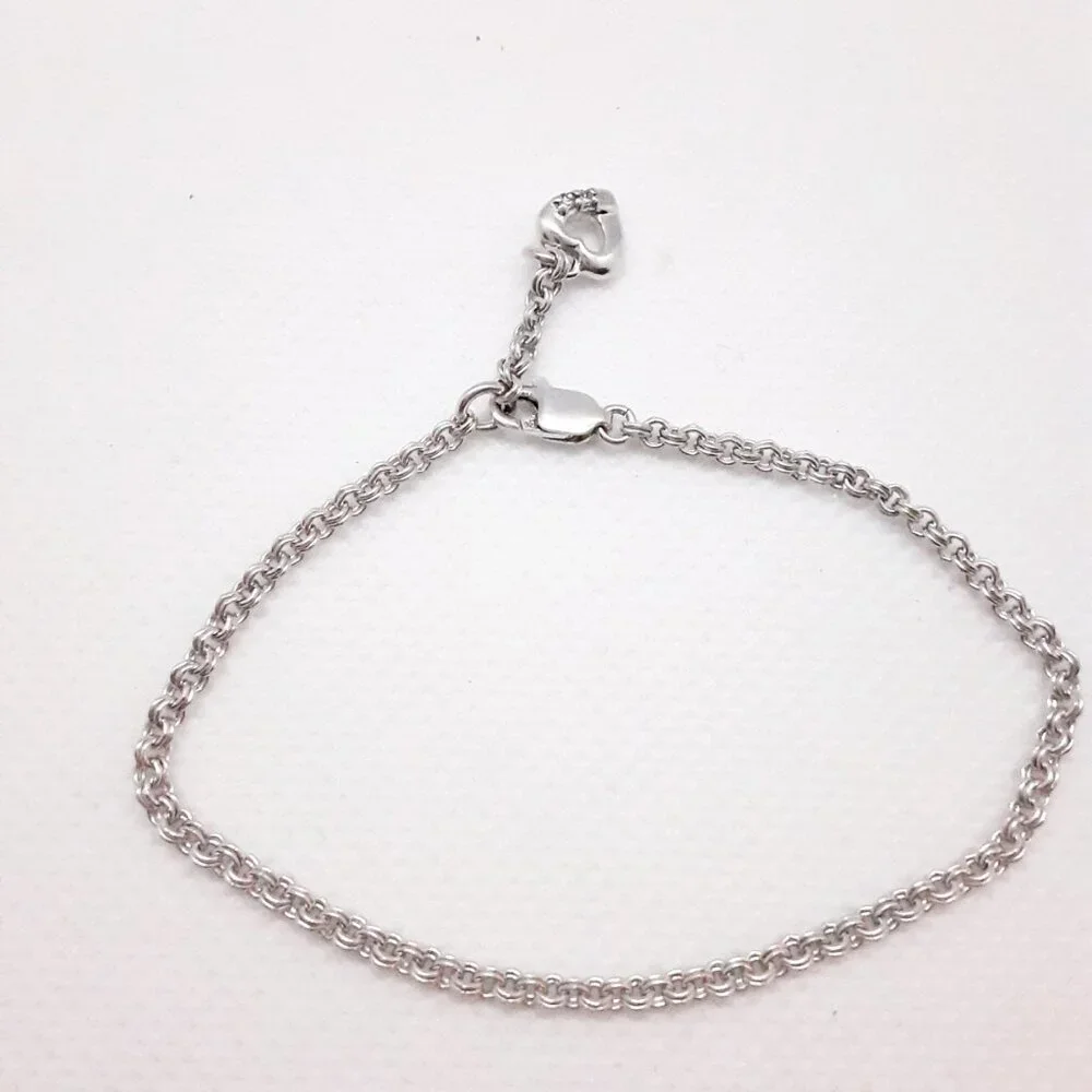 NEW sweet baby link bracelet with heart charm and diamonds - Picture 6 of 10